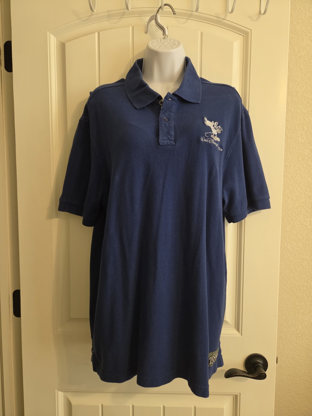 Disney Men’s Polo in Deep Blue with Embroidered Mickey
